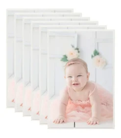 Best Fotolijsten 5 st voor wand of tafel 70x90 cm MDF zilverkleurig Fotolijsten
