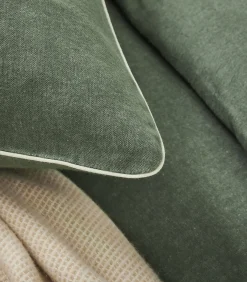 Clearance Frisson - Effen kussensloop in flanellen chambray katoen Kussenslopen