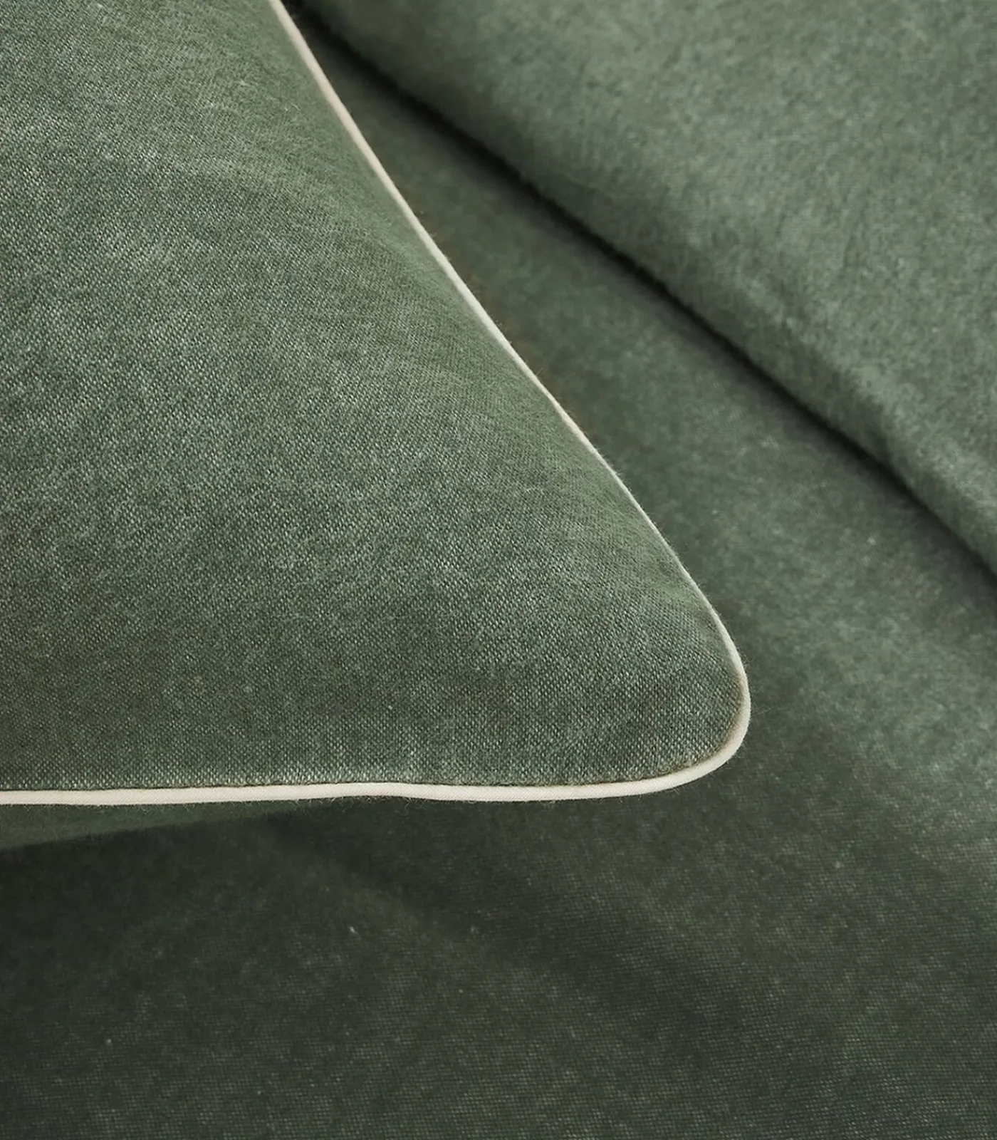 Clearance Frisson - Effen kussensloop in flanellen chambray katoen Kussenslopen