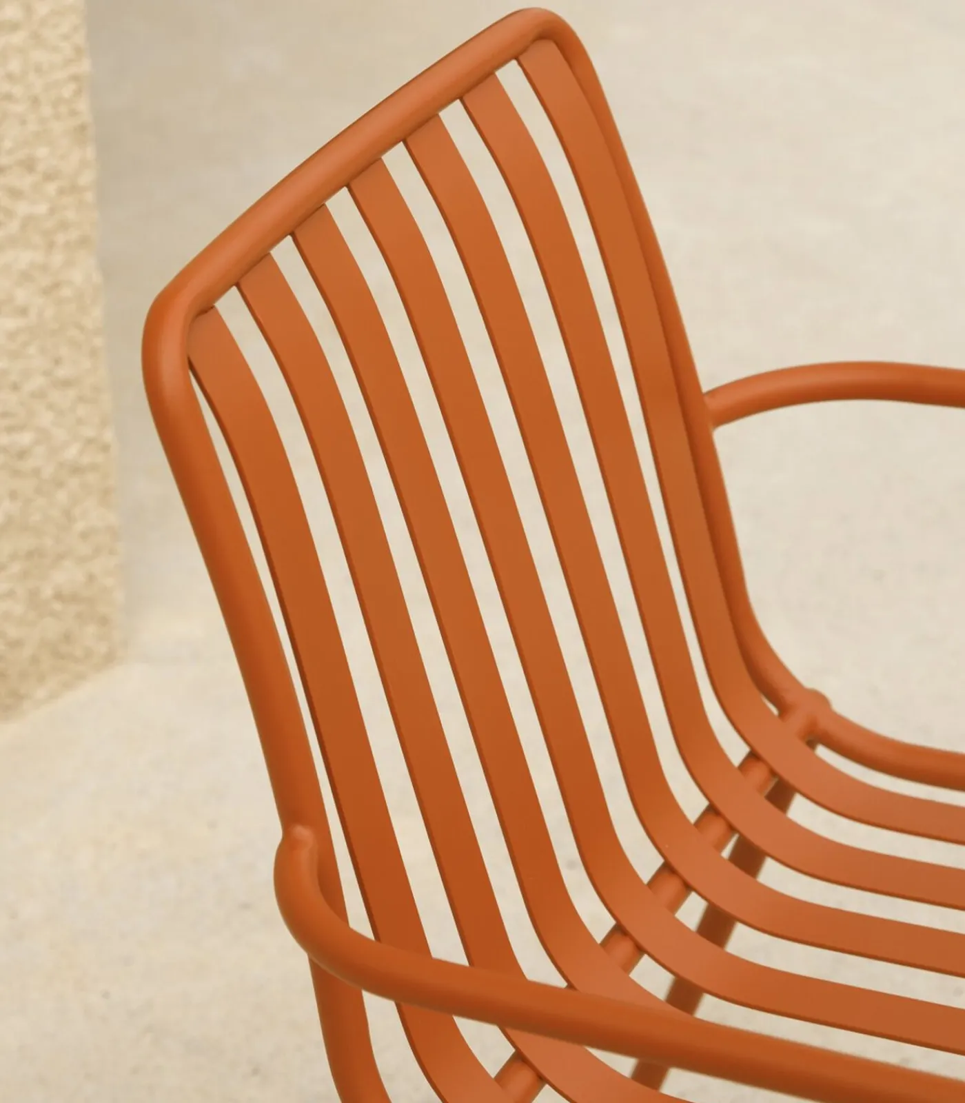Sale Gaby - Oranje metalen leunstoel Tuinmeubelen