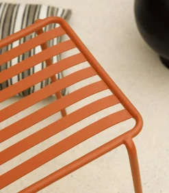 Sale Gaby - Oranje metalen leunstoel Tuinmeubelen