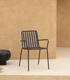 Discount Gaby - Zwart metalen tuinstoel Tuinmeubelen