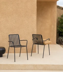 Discount Gaby - Zwart metalen tuinstoel Tuinmeubelen