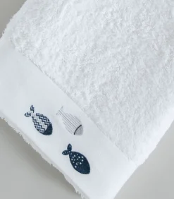 Online Geborduurde handdoek Delmy 30x50 cm Wit Handdoeken