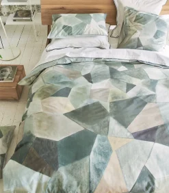 Clearance Geo Moderne Pewter - Dekbedovertrek in katoen perkal met print Dekbedovertrekken