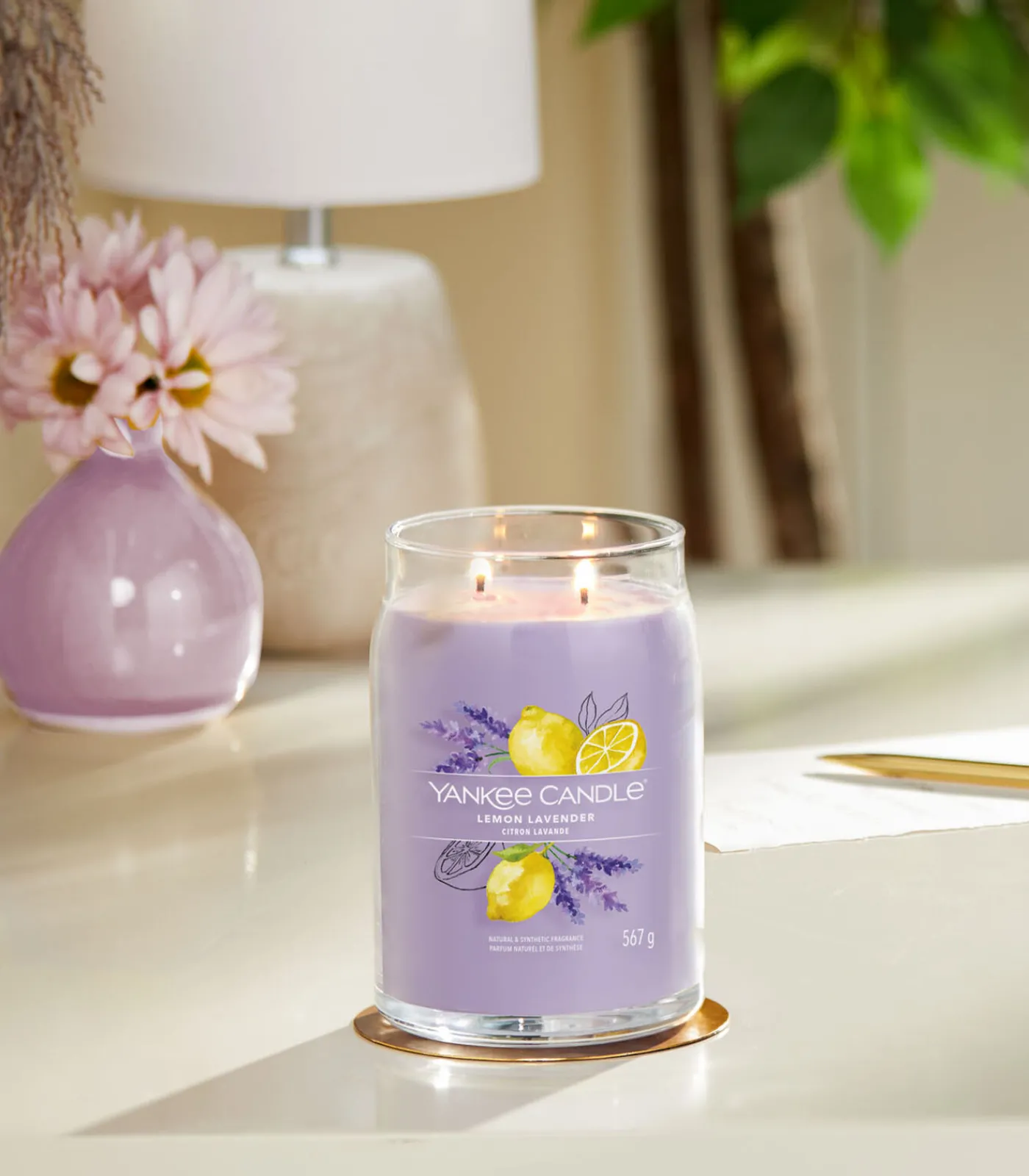 New Geurkaars Lemon Lavender Signature Large Jar Kaarsen & Kaarshouders