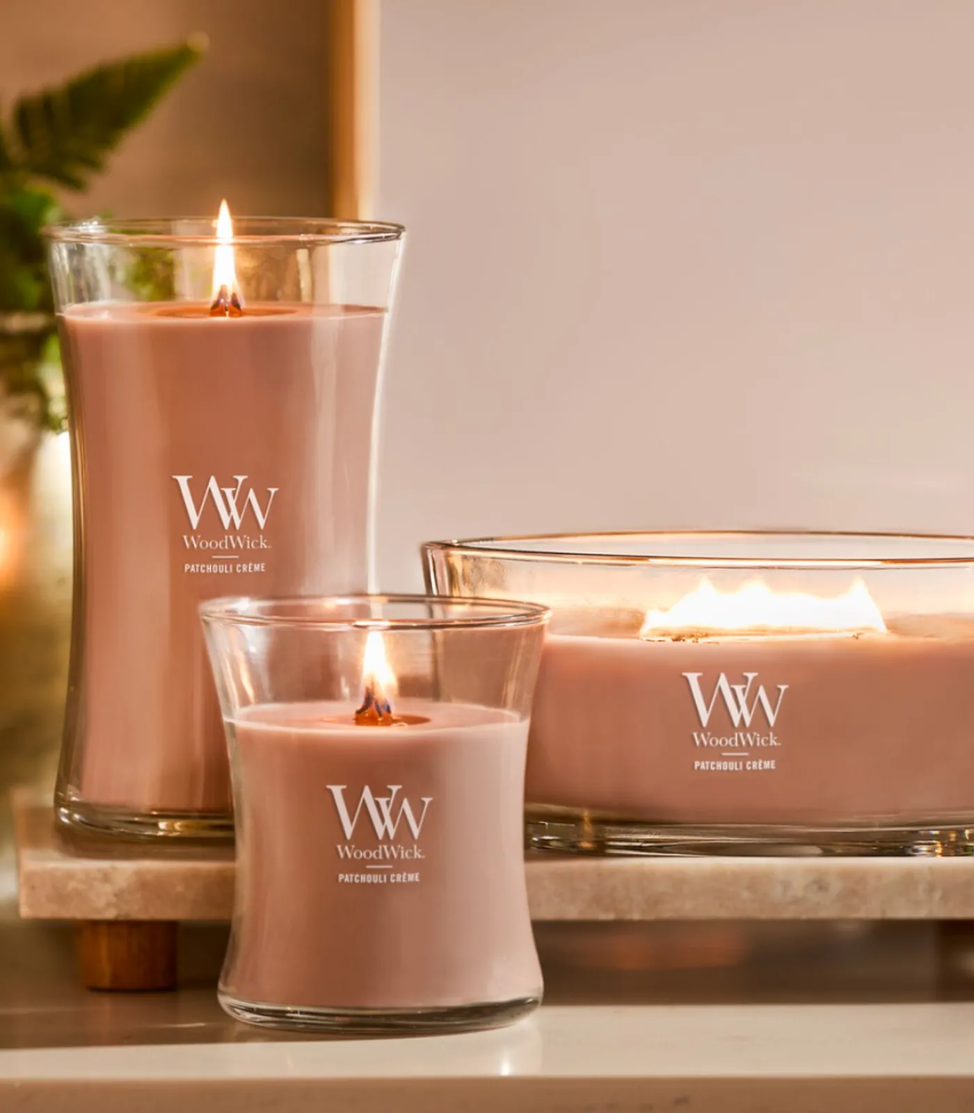 Online Geurkaars Patchouli Crème Medium Candle Kaarsen & Kaarshouders