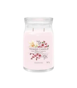 Clearance Geurkaars Pink Cherry & Vanilla Signature Large Jar Kaarsen & Kaarshouders
