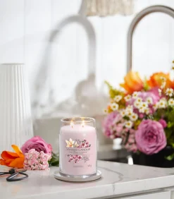 Clearance Geurkaars Pink Cherry & Vanilla Signature Large Jar Kaarsen & Kaarshouders