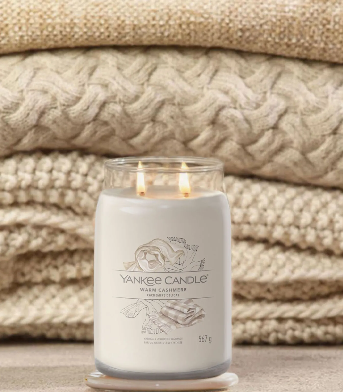 Best Geurkaars Warm Cashmere Signature Large Jar Kaarsen & Kaarshouders