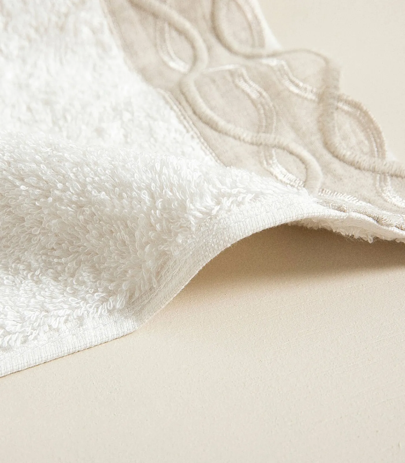 Discount Gezichtshanddoek Border 50x90 cm Ecru Handdoeken