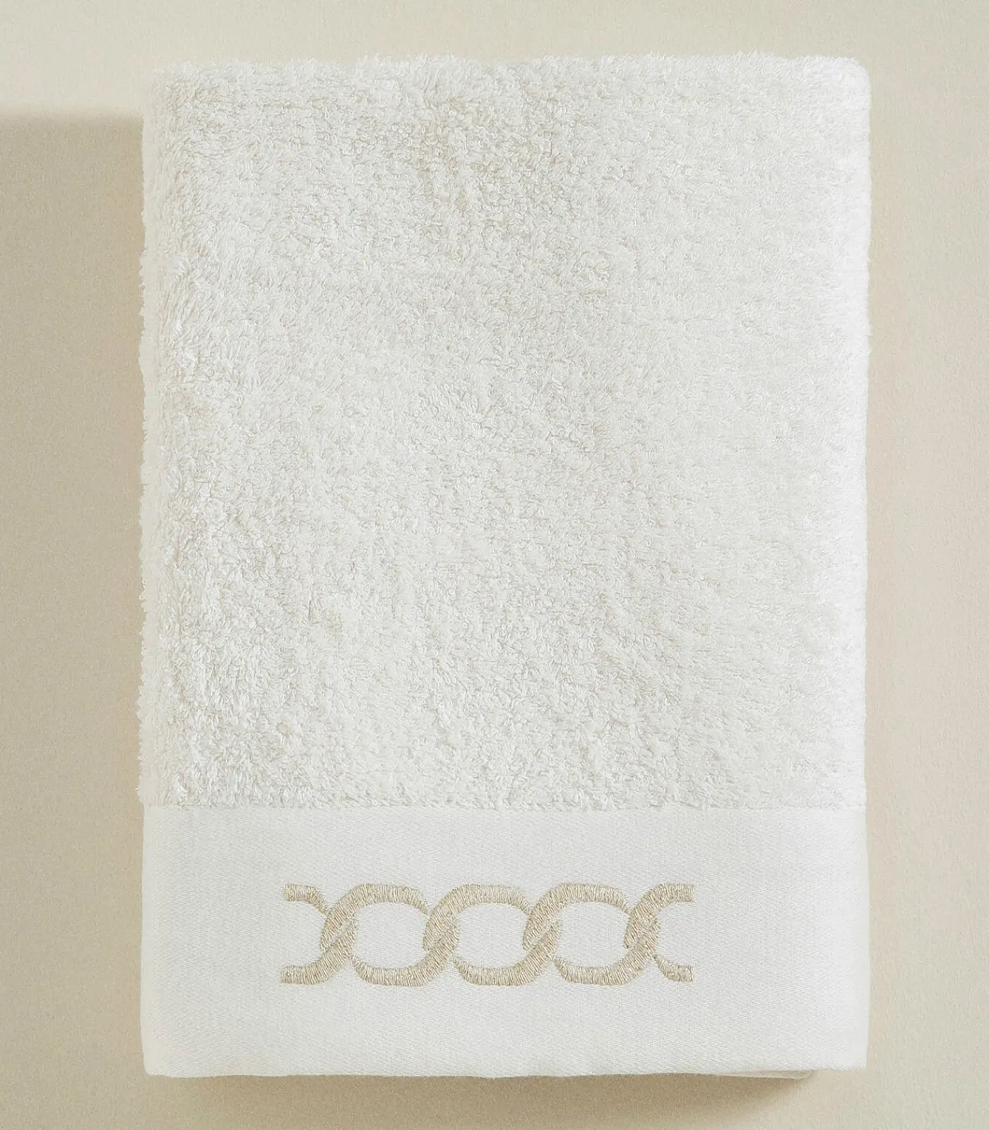 Outlet Gezichtshanddoek Corrente 50x90 cm Ecru-Goud Handdoeken