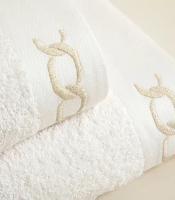 Outlet Gezichtshanddoek Corrente 50x90 cm Ecru-Goud Handdoeken