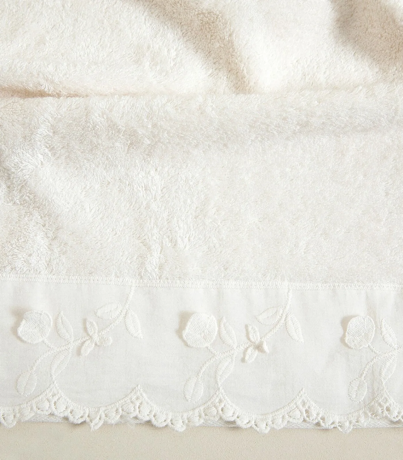 Gezichtshanddoek Flor 50x90 cm Ecru Handdoeken