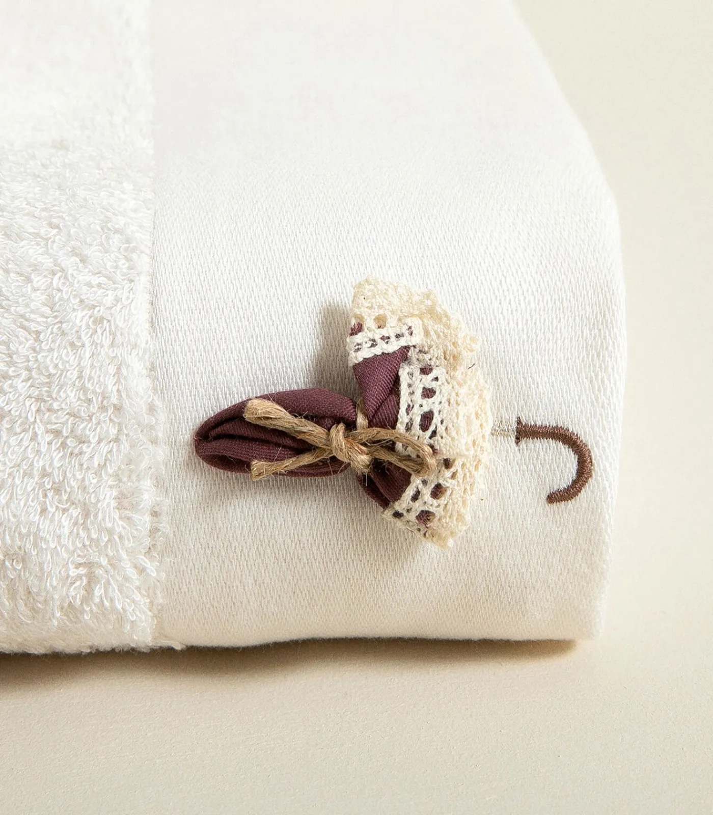 Online Gezichtshanddoek Umbrella 50x90 cm Ecru Handdoeken