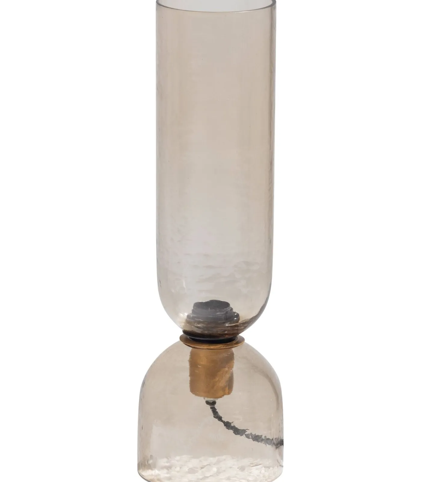 Online Gigi Tafellamp Gehamerd Glas 38xØ15 cm - Naturel Tafellampen