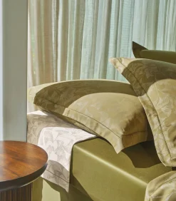 Outlet GINGKO Olive - Kussensloop Satijn katoen Kussenslopen