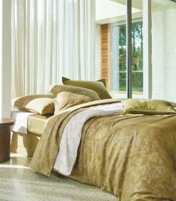 Sale GINGKO Olive - Laken Satijn katoen Lakens