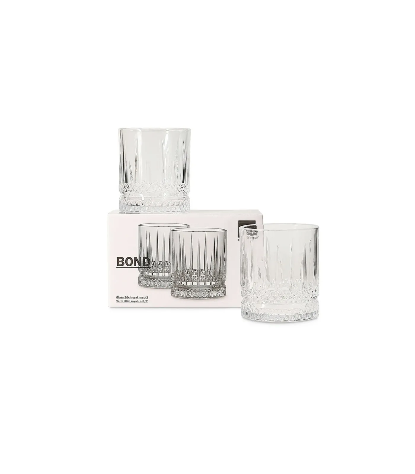 Hot Glas 36cl royal Bond - set/2 Glazen & Karaffen