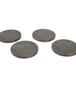 Online Glasonderzetter 10cm geribbeld zwart Charm - set/4 Keukenaccessoires