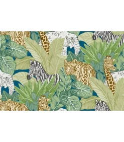 Sale Good Vibes Behang Jungle Animals groen en zwart Decoratie