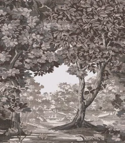 Sale Vliesbehang Bodenham Etching Charcoal Wanddecoratie