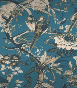 Outlet Vliesbehang Perrow Blue Wanddecoratie