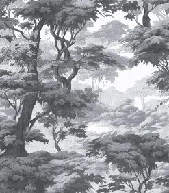 Clearance Vliesbehang Bobart's Garden Monochrome Wanddecoratie