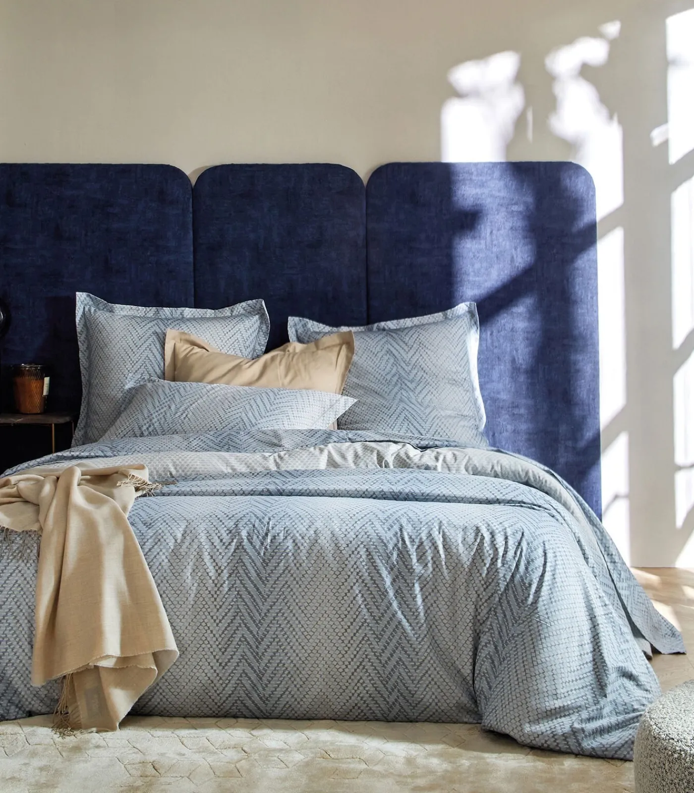 Sale GRAVITY Bleu Céleste - Dekbedovertrek Satijn Katoen Dekbedovertrekken