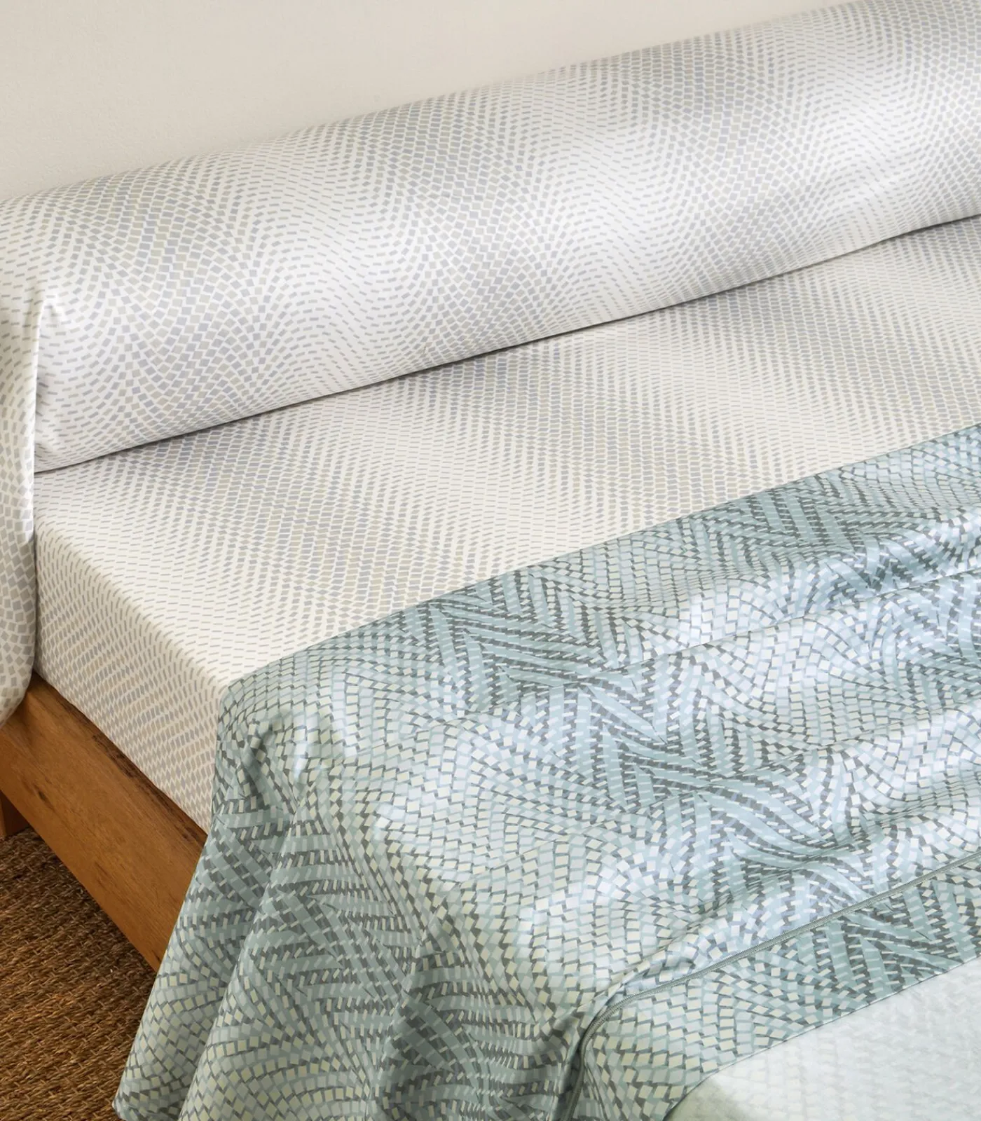 GRAVITY Bleu Céleste - Laken Satijn katoen Lakens