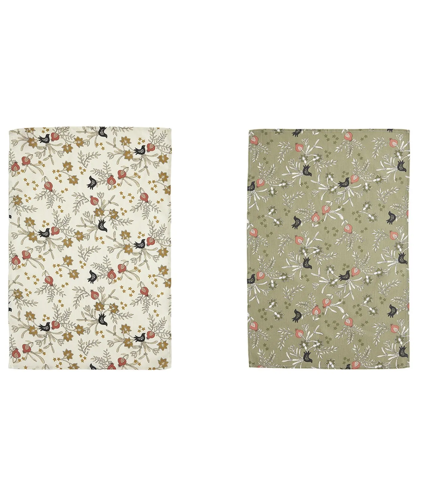 Hot Grenades - Set van 2 theedoeken in halflinnen Keuken- & Tafellinnen