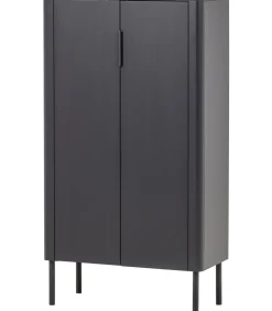 Gunnar 2-Deurs Kast - Grenen - Matzwart -135x85x39 Meubels