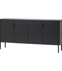 Clearance Gunnar Dressoir 200 cm - Grenen - Matzwart - 85x201x44 Meubels
