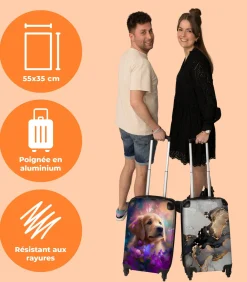 Handbagage Koffer met 4 wielen en TSA slot (Hond - Puppy - Zon - Bloemen) Trolleys