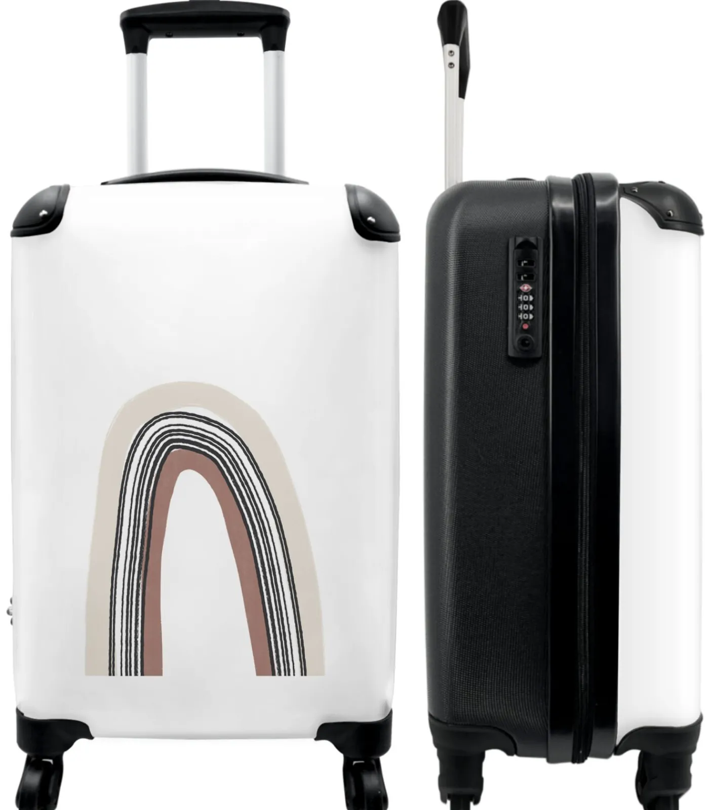 Sale Handbagage Koffer met 4 wielen en TSA slot (Boog - Abstract - Kleuren - Roze - Beige - Zwart) Trolleys