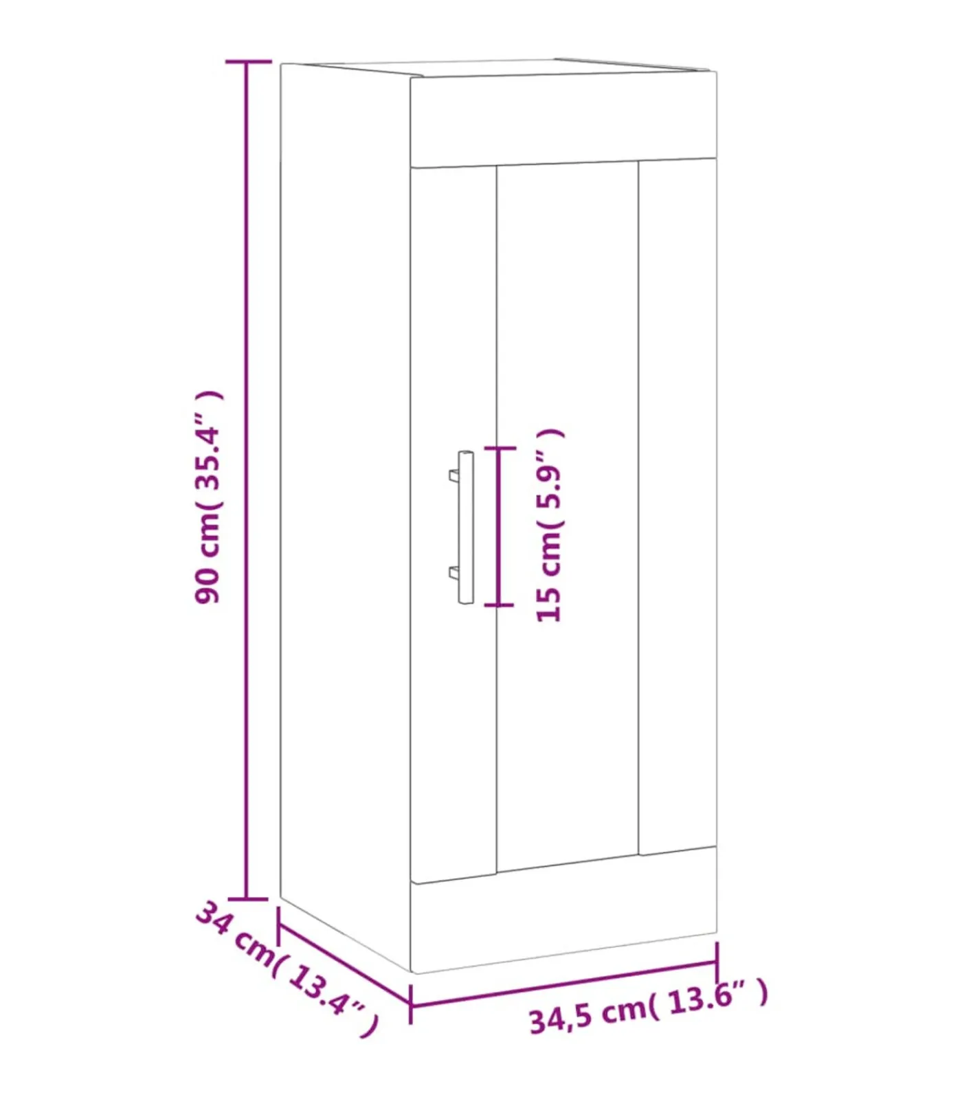 Hot Hangkast 34,5x34x90 cm betongrijs Meubels