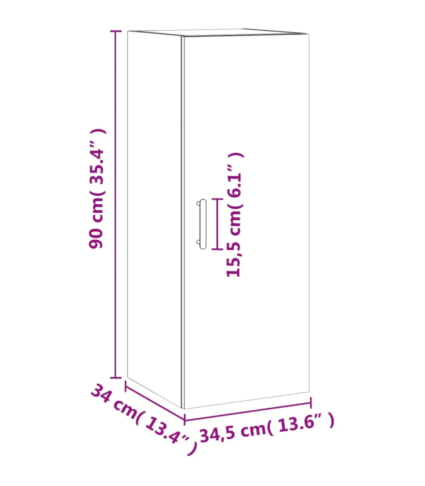 Clearance Hangkast 34,5x34x90 cm gerookt eikenkleurig Meubels