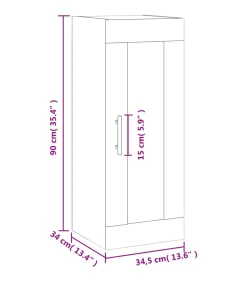 Best Hangkast 34,5x34x90 cm grijs sonoma eikenkleurig Meubels