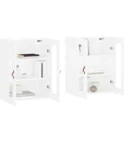 Hot Hangkasten 2 st bewerkt hout wit Meubels