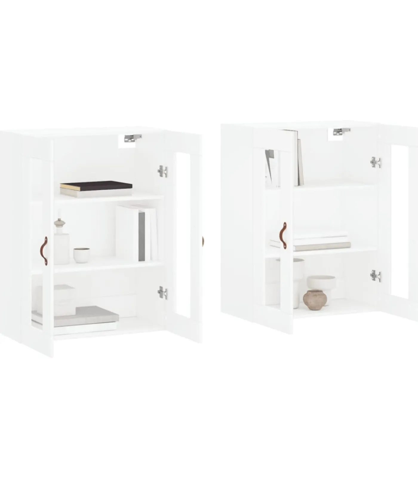 Hot Hangkasten 2 st bewerkt hout wit Meubels