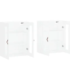 Hot Hangkasten 2 st bewerkt hout wit Meubels