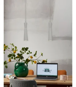 Discount Hanglamp Bordeaux - Grijs - 6x6x26cm Hanglampen