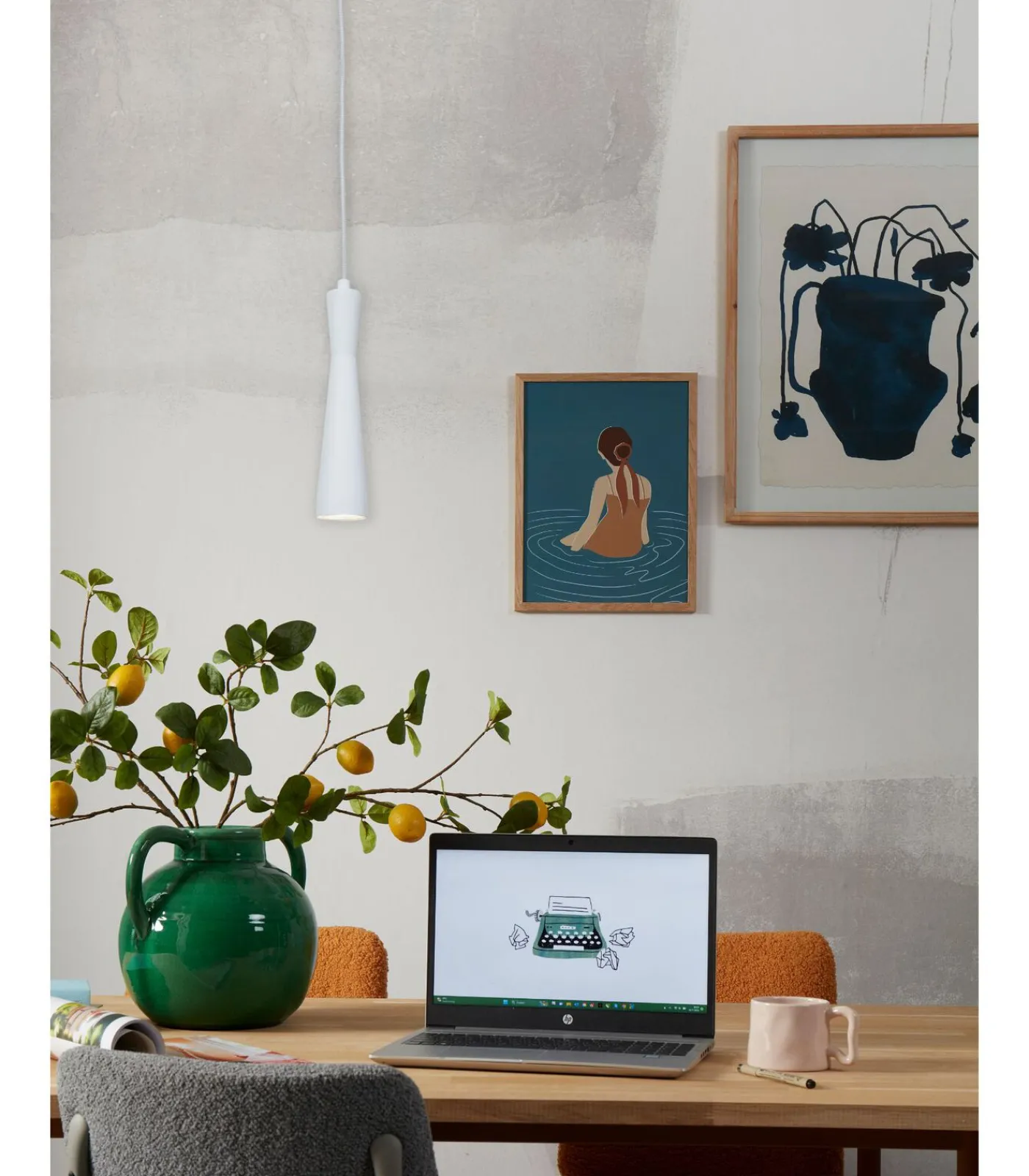 Hanglamp Bordeaux - Wit - 6x6x26cm Hanglampen