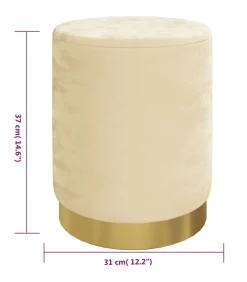 Discount Hocker met opbergruimte rond fluweel 31 x 37 cm abrikooskleurig Stoelen