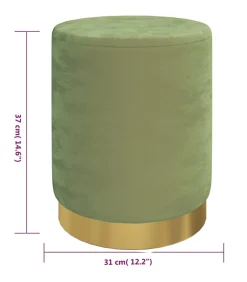Hocker met opbergruimte rond fluweel 31 x 37 cm mosterdgroen Stoelen