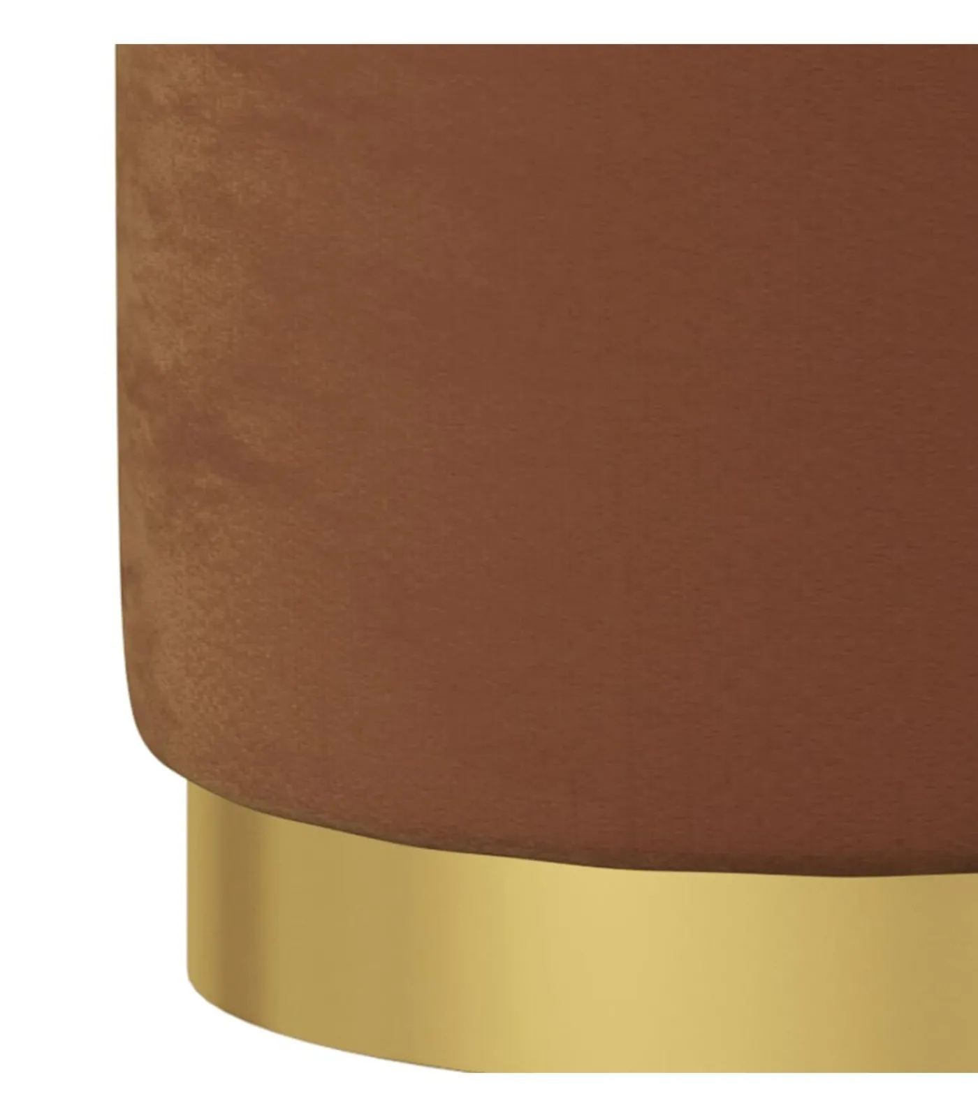 Hocker met opbergruimte rond fluweel 31 x 37 cm bruin Stoelen