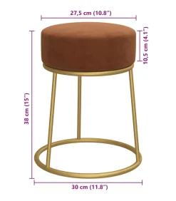Sale Hocker rond fluweel bruin Stoelen