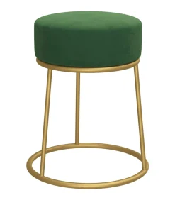 Hocker rond fluweel groen Stoelen