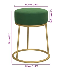 Hocker rond fluweel groen Stoelen