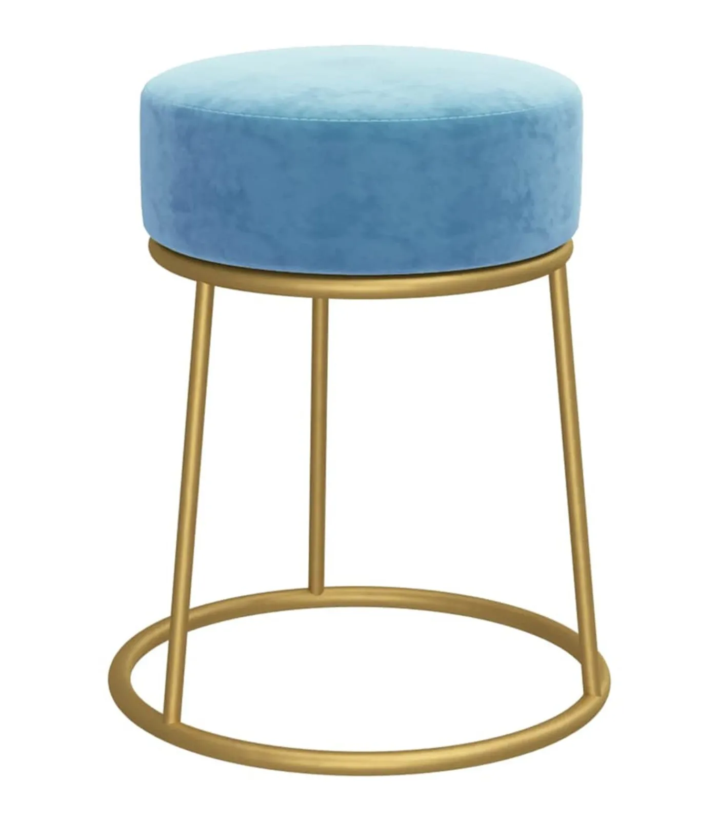 Hot Hocker rond fluweel lichtblauw Stoelen